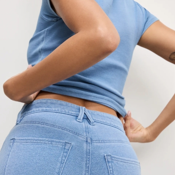 Good American Sky Blue Wide Leg Jeans - Picture 4 of 4